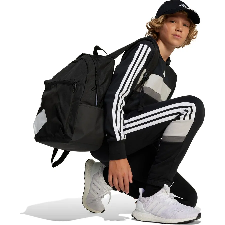 Детские спортивные штаны с флисом, модель Seasonal Essentials Tiberio 3 Stripes, adidas, Черный — фото 4