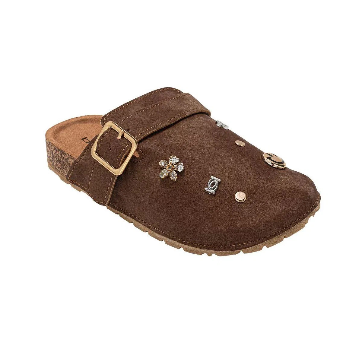 Детские сабо для девочек с регулируемым ремешком Bebe, Brown
