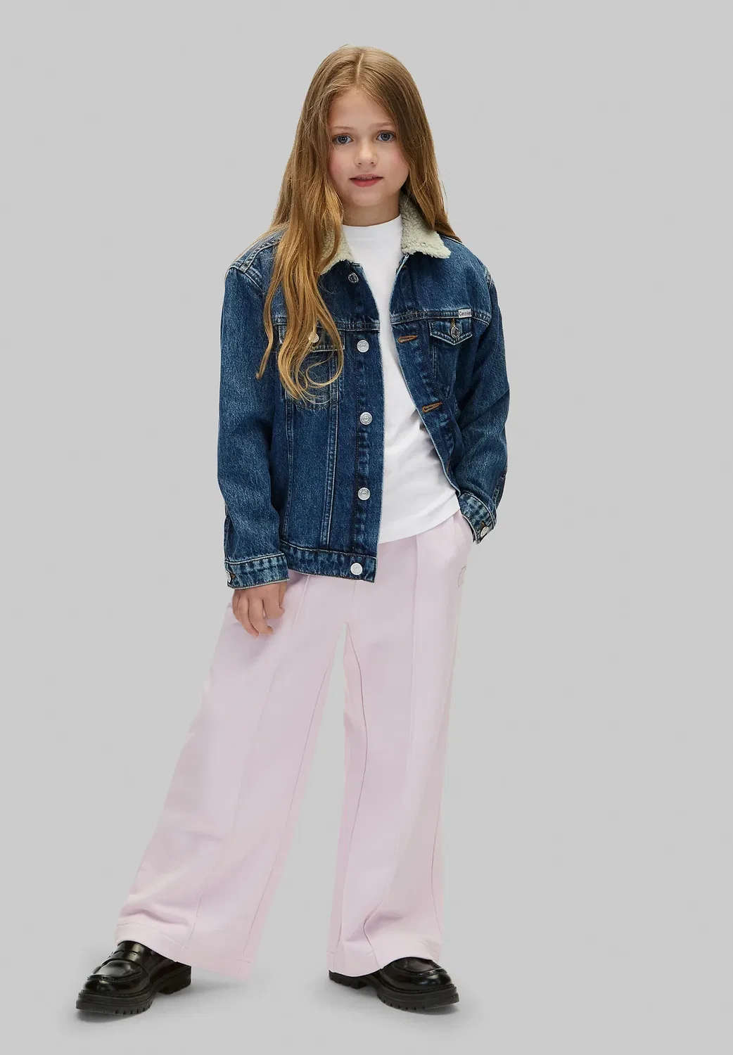 Детские спортивные брюки с широкими штанинами и складками Calvin Klein Jeans, Orchid Ice