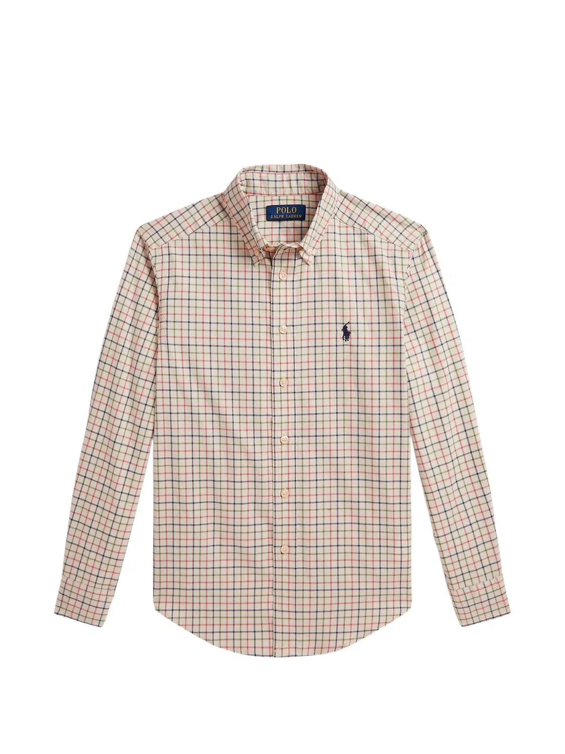 Клетчатая хлопковая рубашка Polo Ralph Lauren, нейтральные