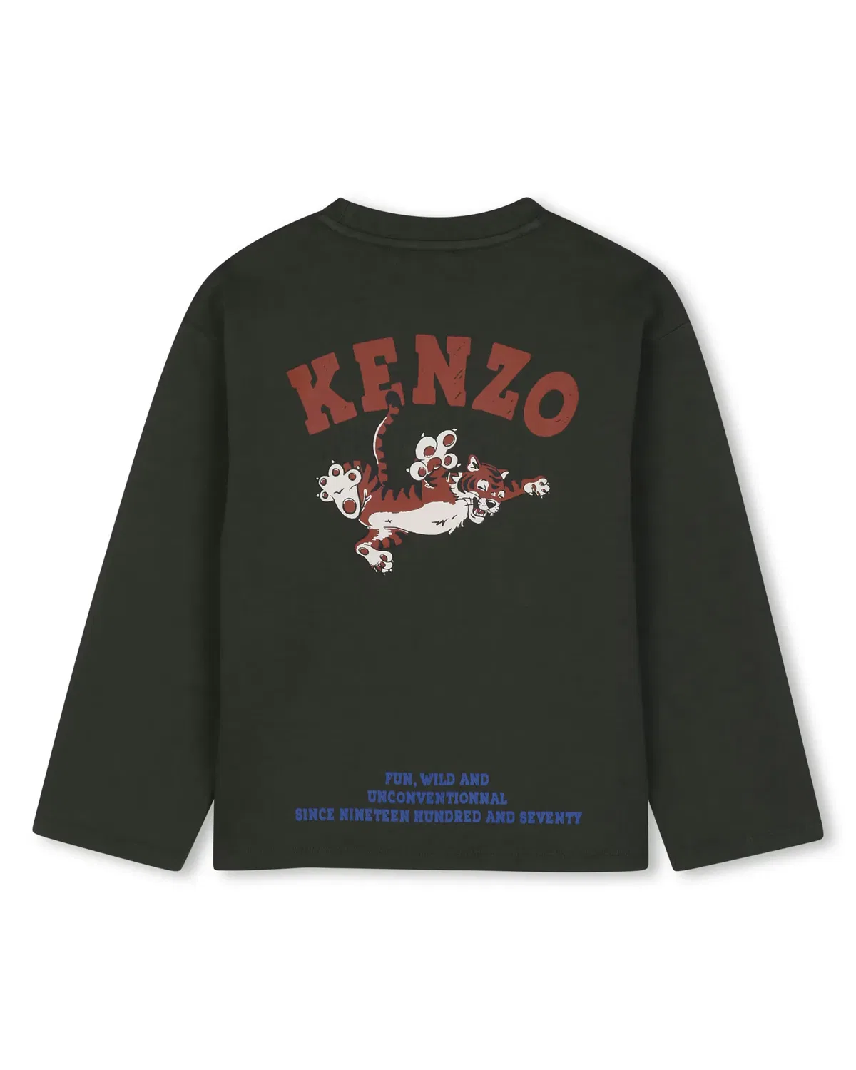 Детская футболка для мальчиков с длинным рукавом с принтом Kenzo Kids, Verde — фото 3