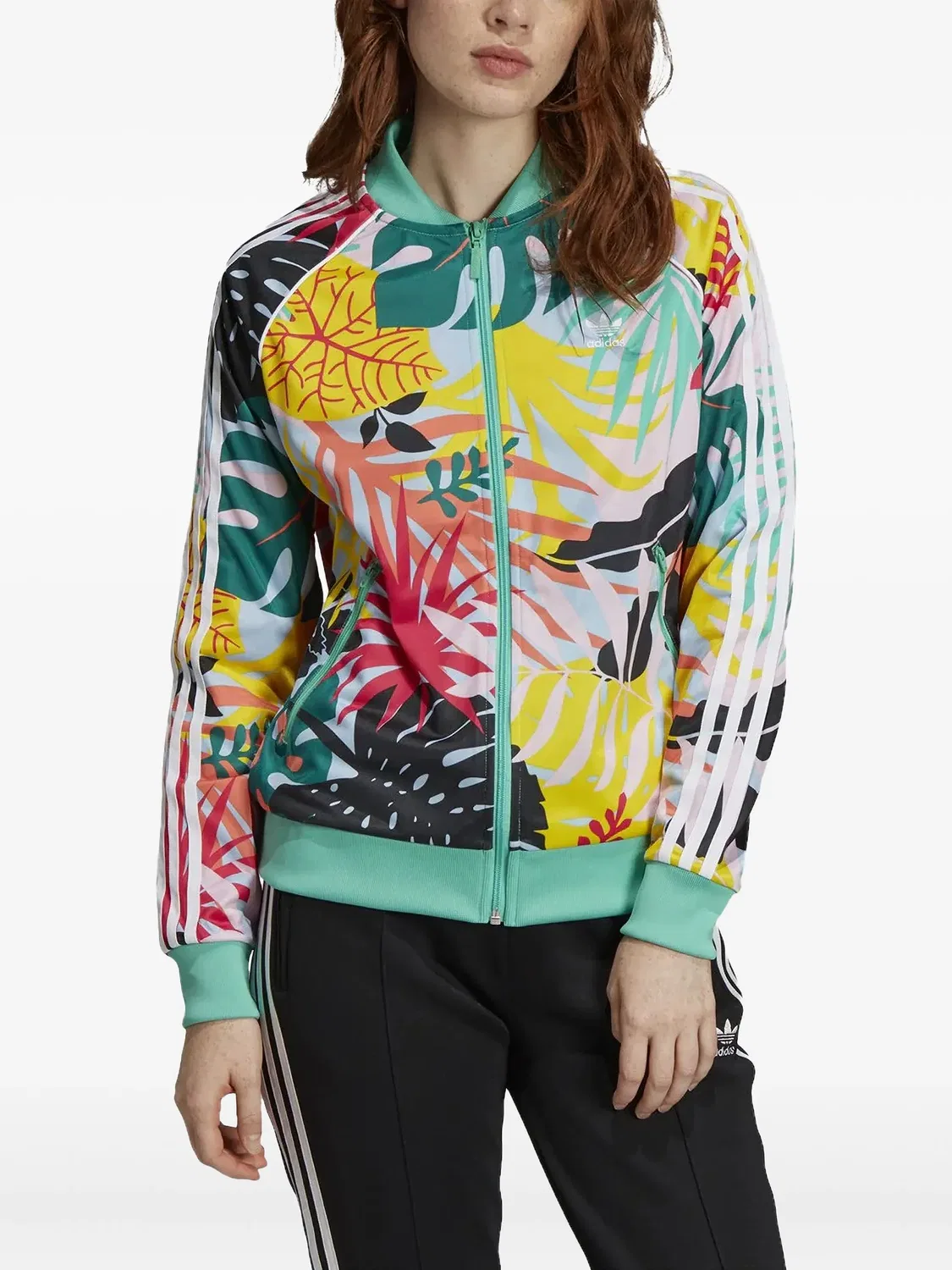 Спортивная куртка Stadium Tropicalage Multicolour Adidas, зеленый
