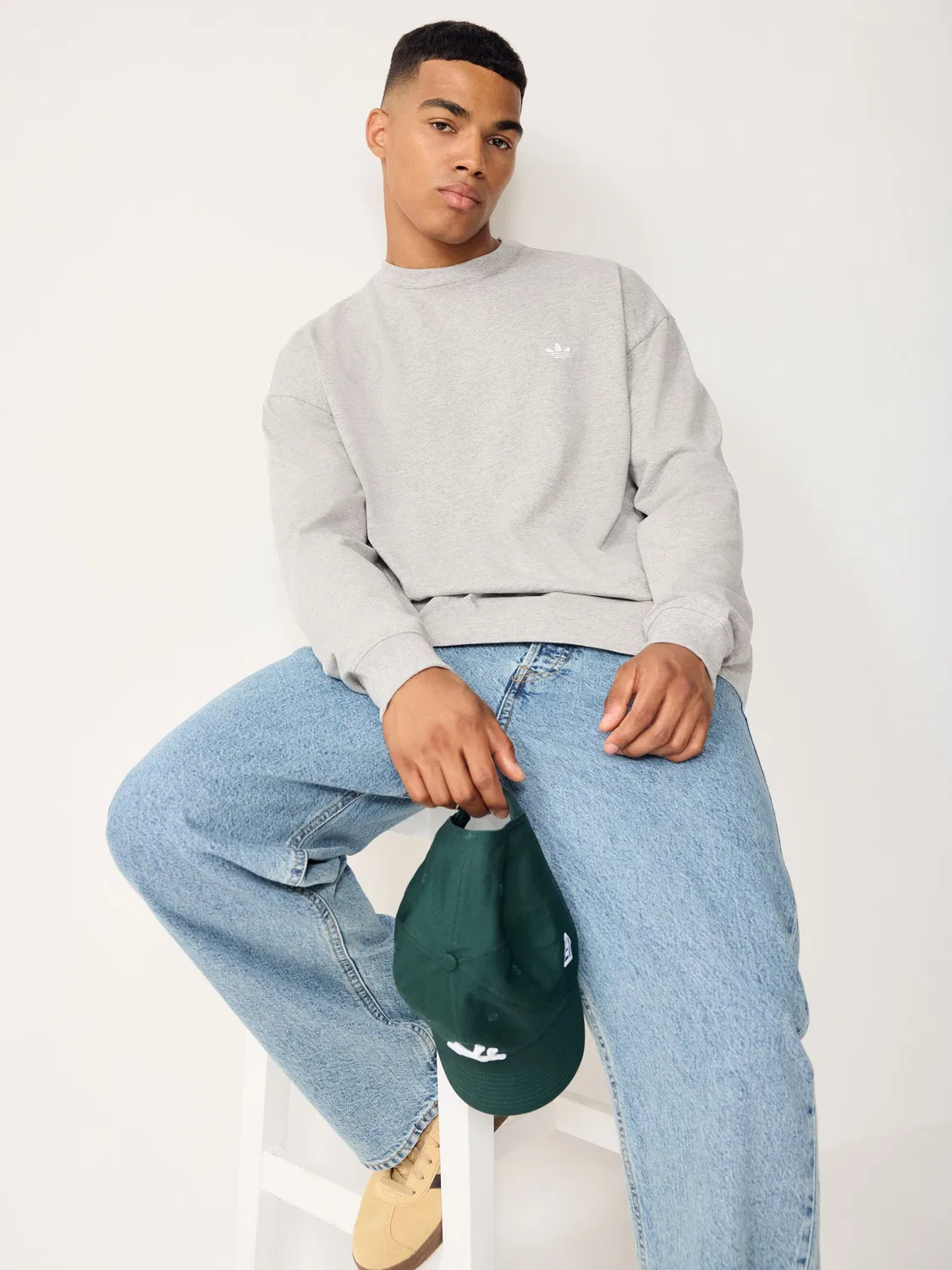 Футболка с длинным рукавом Trefoil Essentials, adidas Originals, серый — фото 2