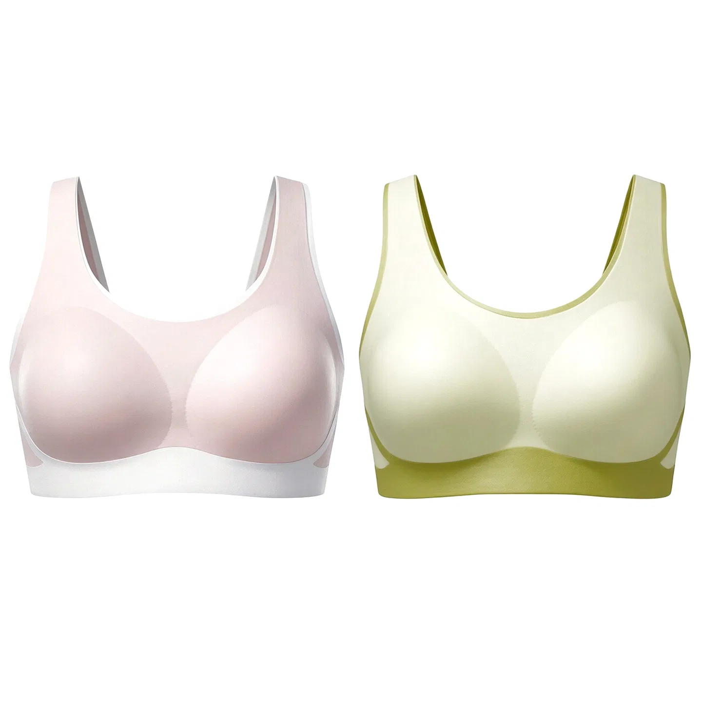 Детское белье для девочек без бретелек Red bean, Light Apricot Collision Mustard Green + Shrimp Pink Collision White