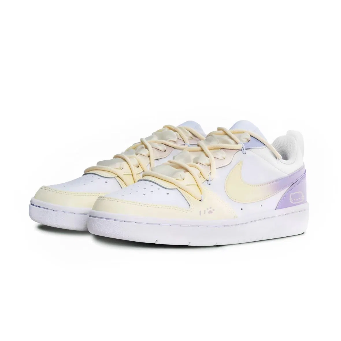 Детские кеды для скейтбординга с кожаным верхом Nike Court Borough, Light Yellow — фото 4
