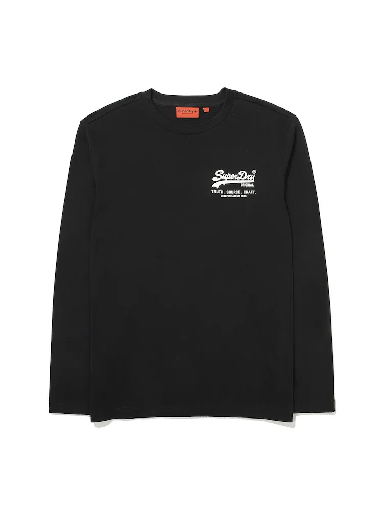 Футболка с длинным рукавом с логотипом SUPERDRY, Black