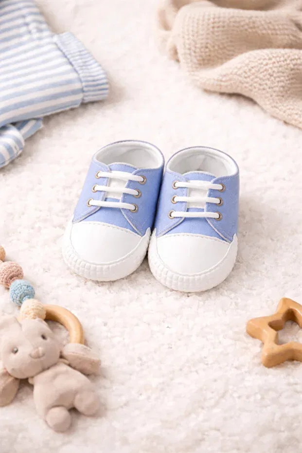 Детские пинетки для мальчиков нескользящие с липучкой Mini Kanka, Two Multicolored Blue And Black — фото 4