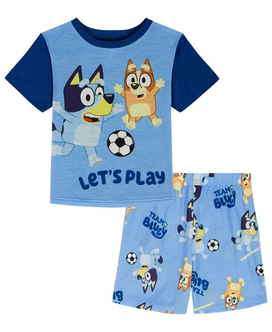 Комплект пижамы с коротким рукавом и шортами с принтом Bluey Bluey, Assorted