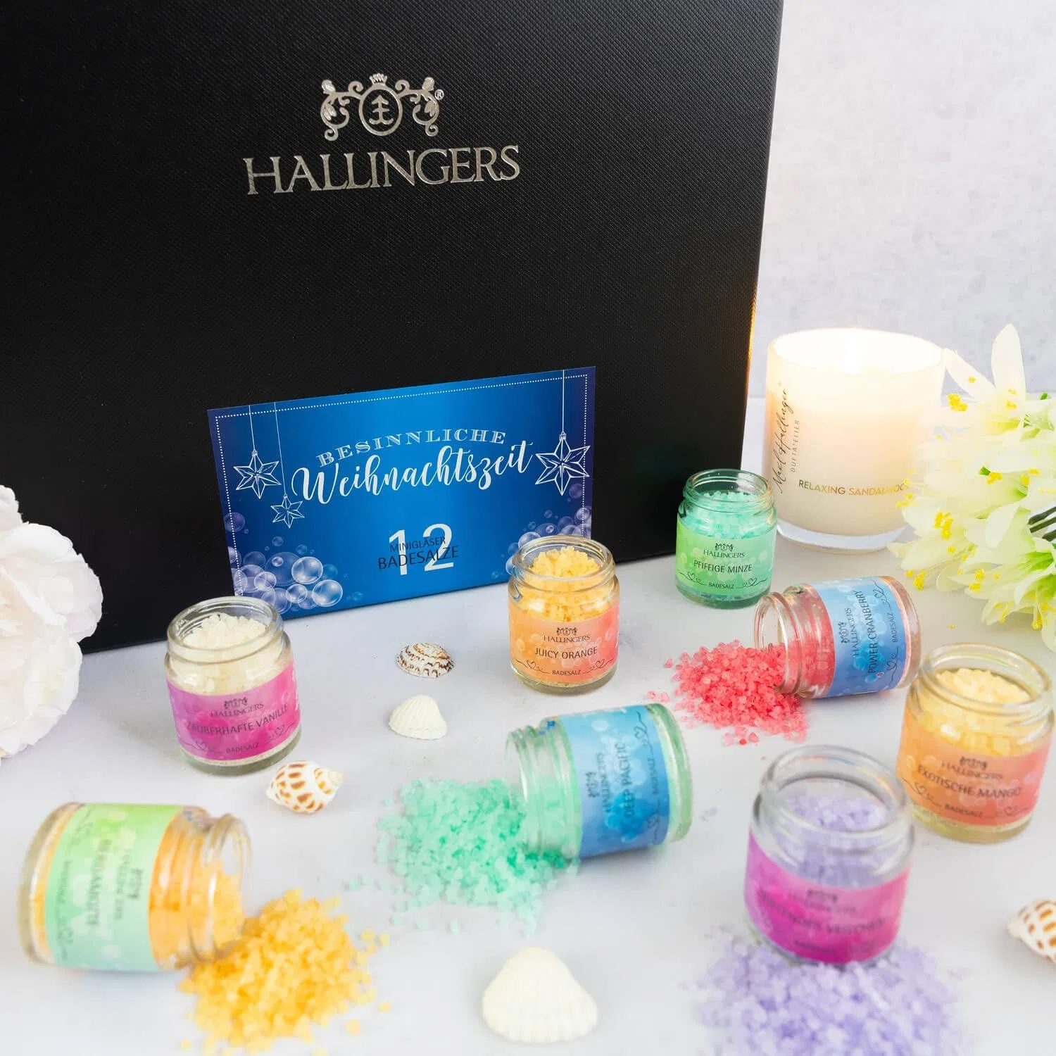 Соль для ванны Hallingers Women Wellness Programm, набор 12 мини-банок, 420 г — фото 2