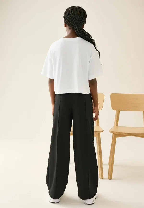 Брюки на высокой талии Regular fit wide leg stretch scuba Next, черный — фото 4