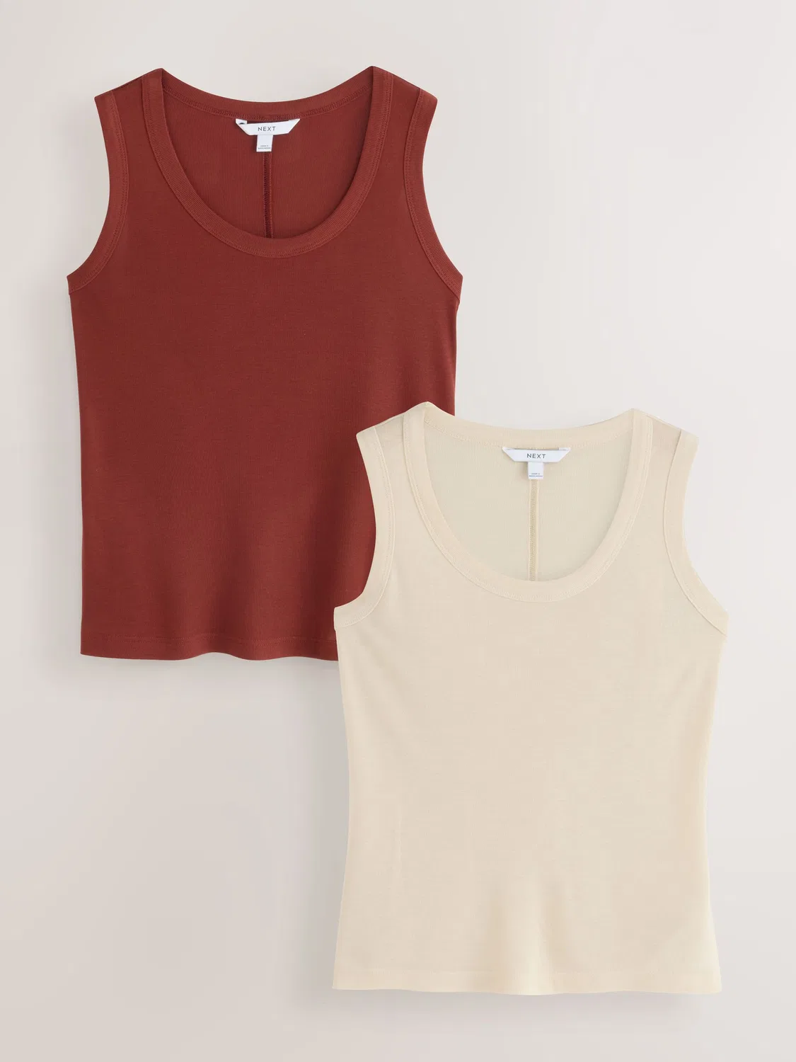 Комплект маек Next Premium Tencel, ржавый/кремовый