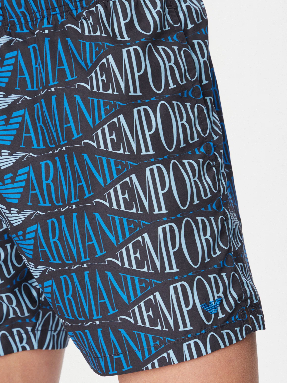Мужские плавки-шорты стандартного кроя Emporio Armani, синий — фото 4