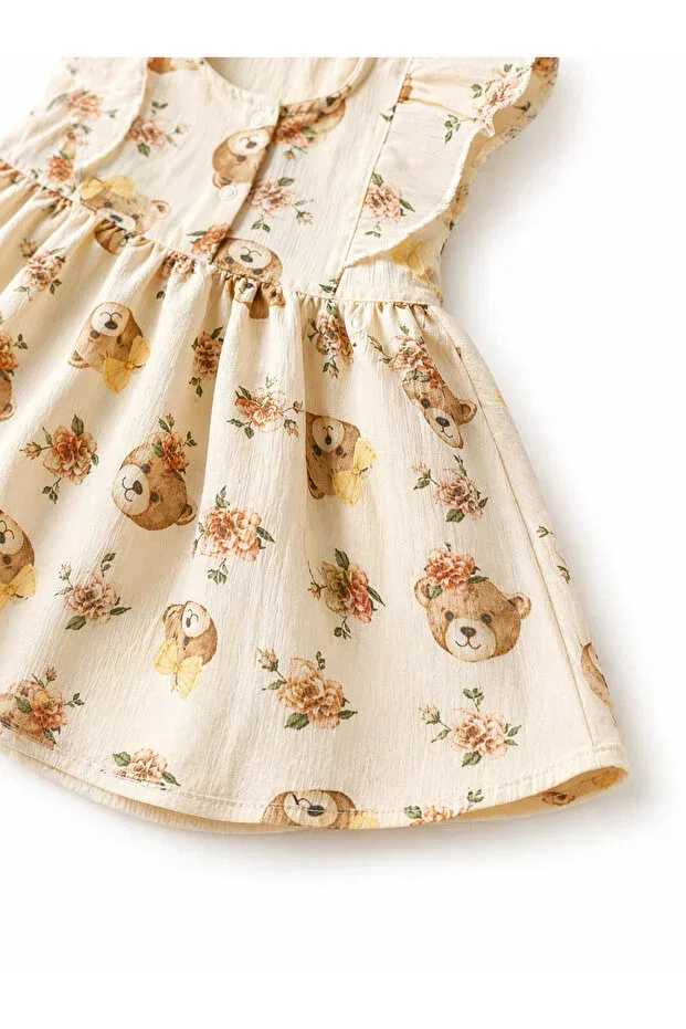 Детское платье для девочек хлопковое For My Baby, Bear-Faced Mustard — фото 4