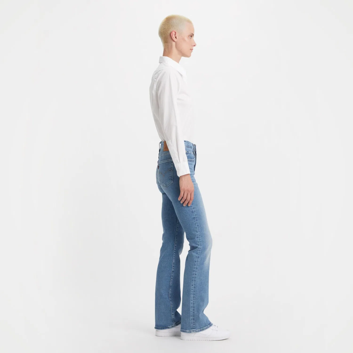 Женские джинсы с высокой посадкой и клешем от колена Levi's, Blue Wave Light — фото 3