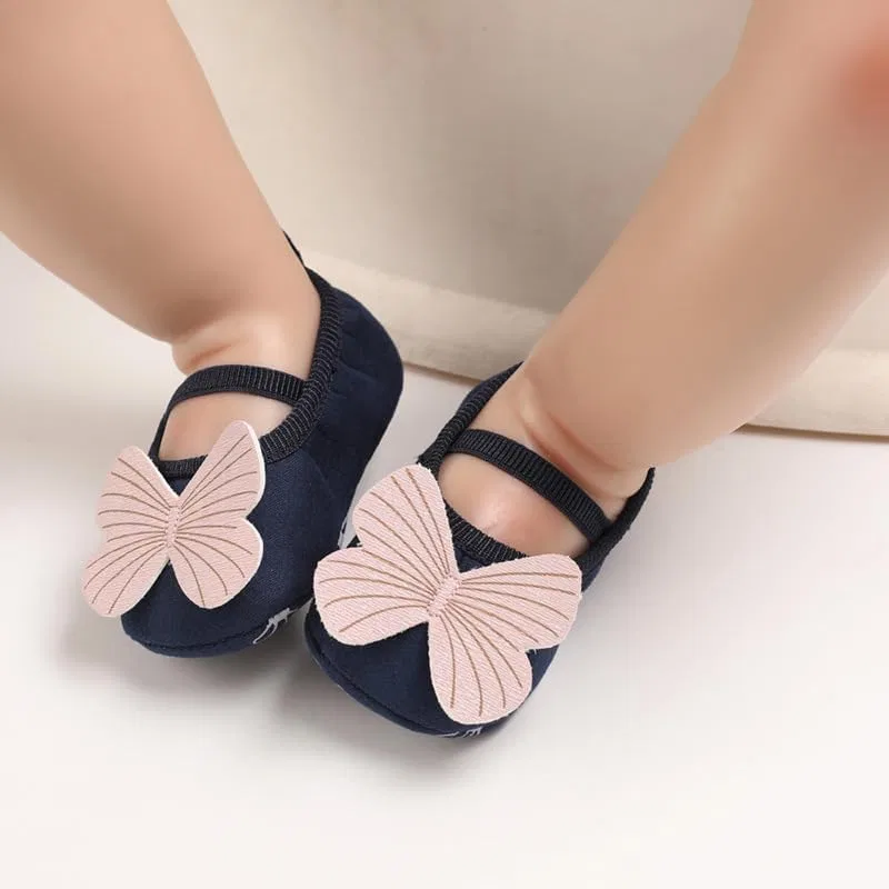 Детские туфли Мэри Джейн для девочек с принтом бабочки Purepips, Navy Blue — фото 2