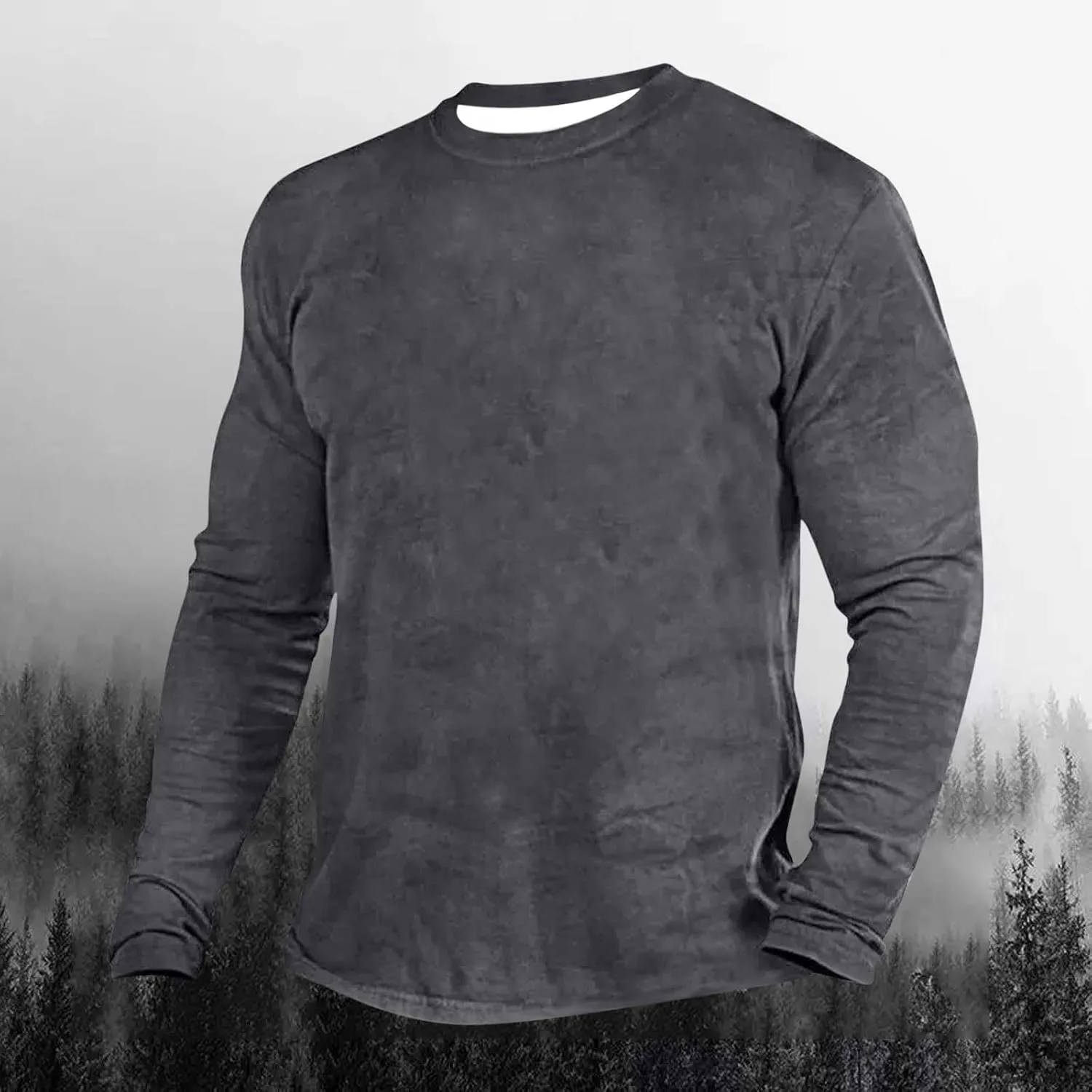Мужская футболка с длинным рукавом Casual Lightweight Crew Neck Pullover — фото 2
