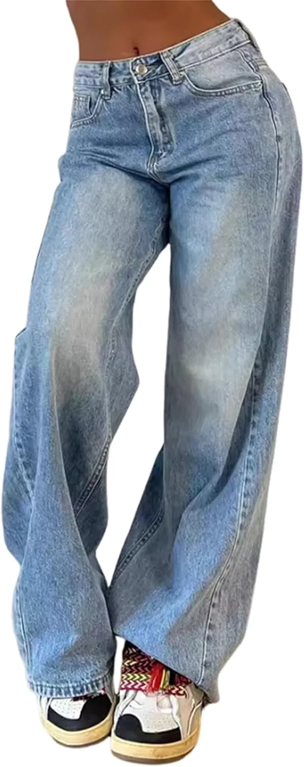 

Женские широкие джинсы с завязками на поясе