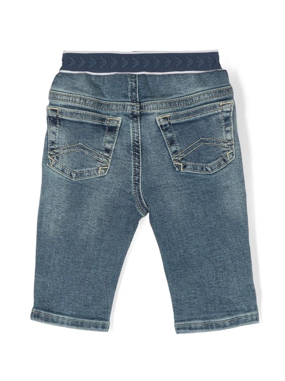 Зауженные джинсы средней посадки Emporio Armani Kids, синий — фото 2