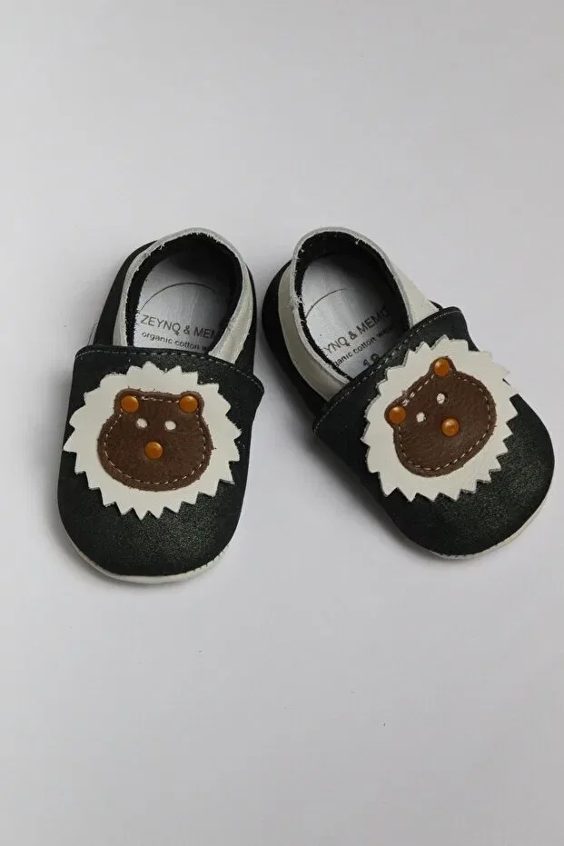 Детские пинетки для новорожденных кожаные First Step Zeyno Ve Memo, Bright Green-Cream — фото 4