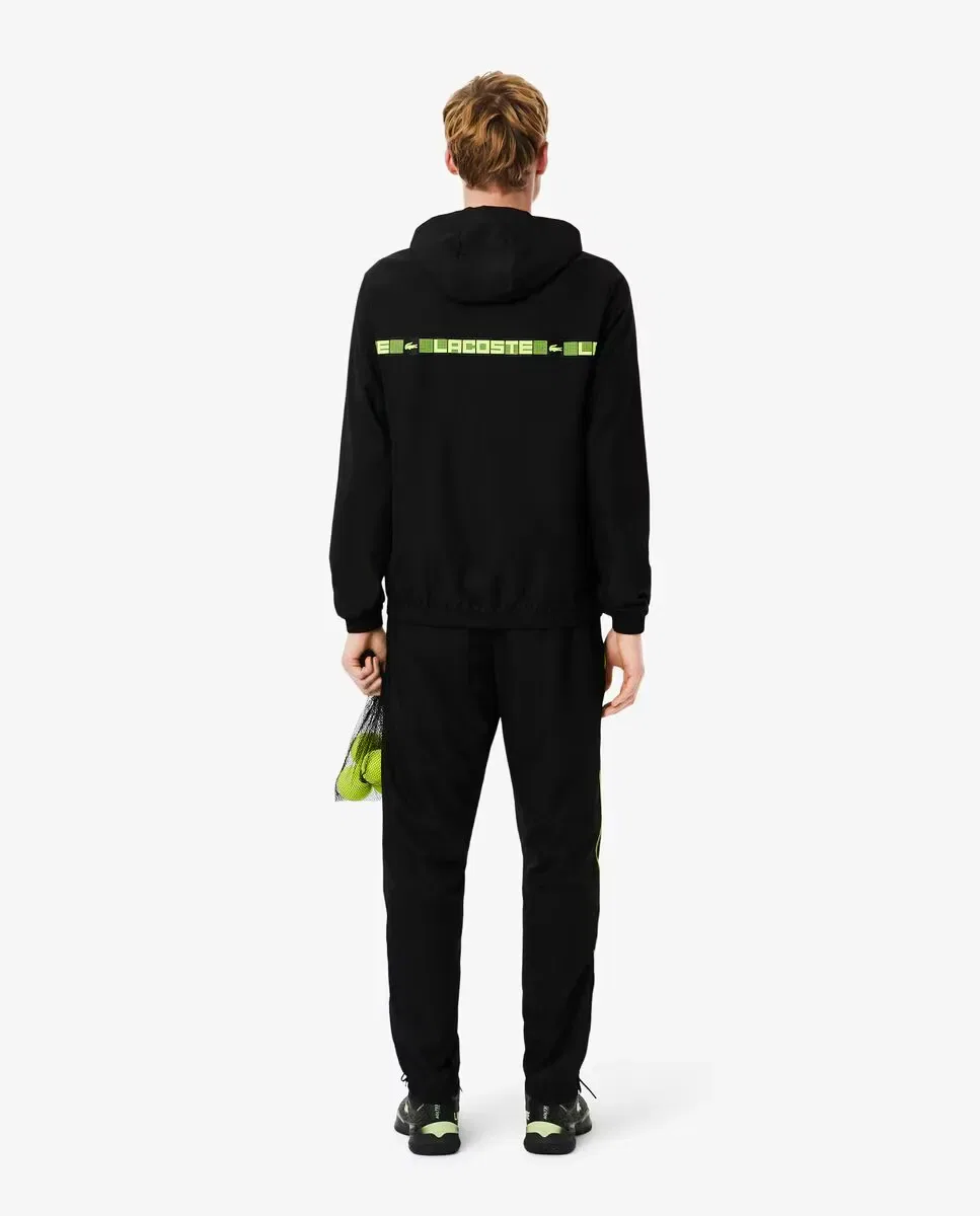Мужской спортивный костюм с полосками и логотипом Lacoste, Negro — фото 2