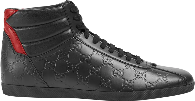 

Кроссовки Gucci Signature High Black Red, черный