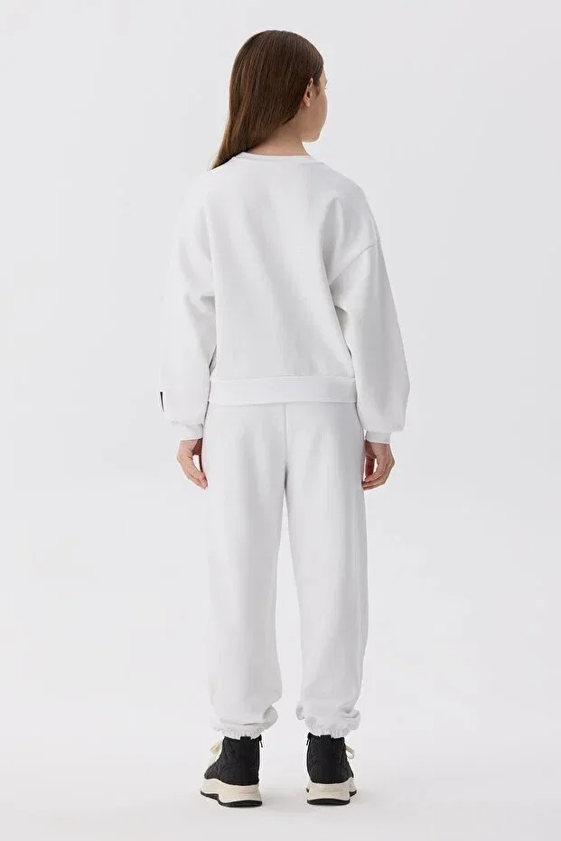 Детские свитшот для девочек хлопковый Tyess, White — фото 4
