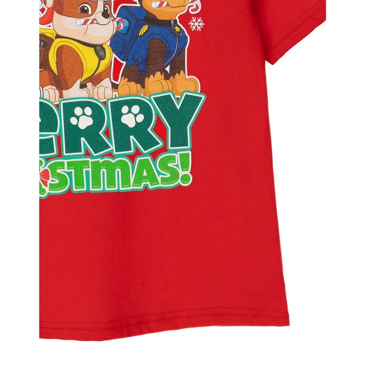 Детская футболка с принтом Merry Christmas Paw Patrol, Red — фото 4