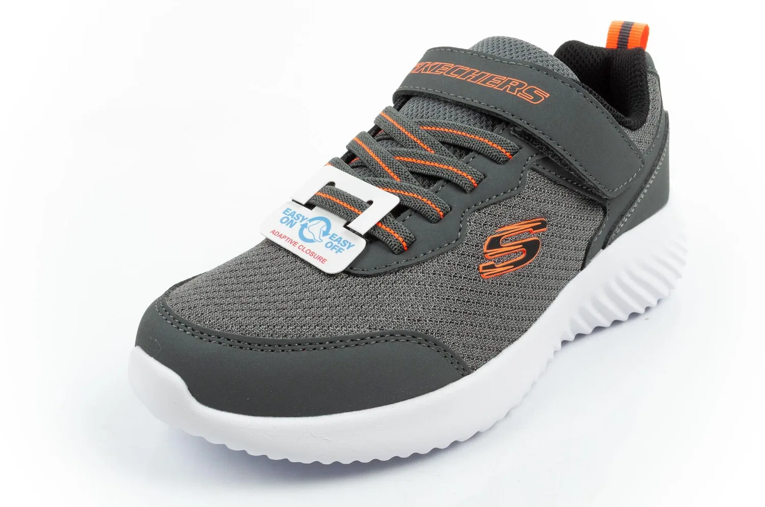 Детские спортивные кроссовки с эластичной шнуровкой Skechers Bounder, Darkgrau Blau — фото 3