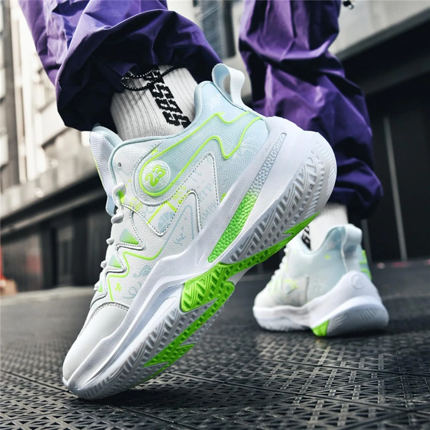 Детские кроссовки для девочек с нескользящей подошвой Ucilxi, White Green — фото 2