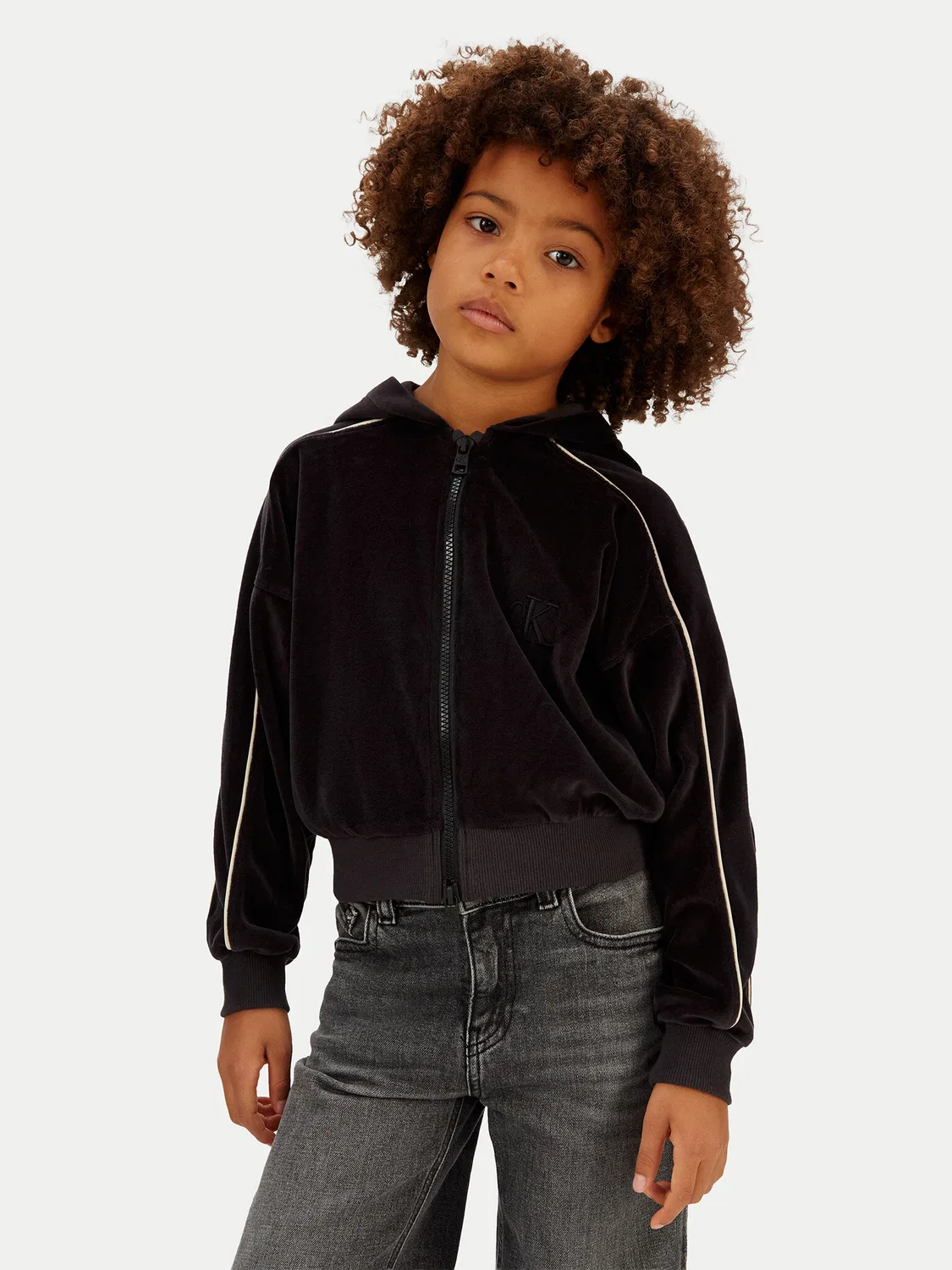 Толстовка стандартного кроя для девочки Velvet Calvin Klein Jeans, черный