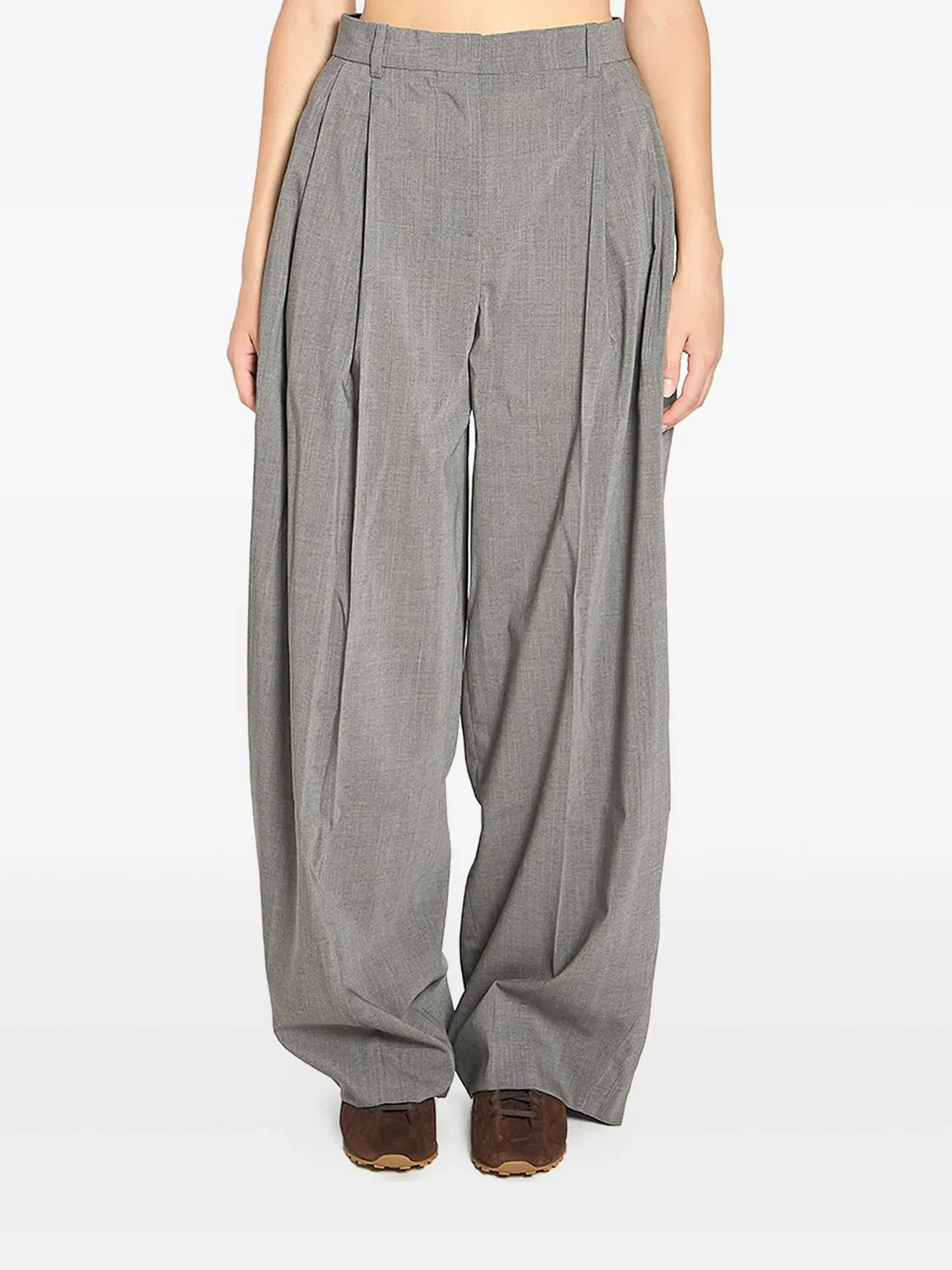 Плиссированные брюки Jacquemus, серый