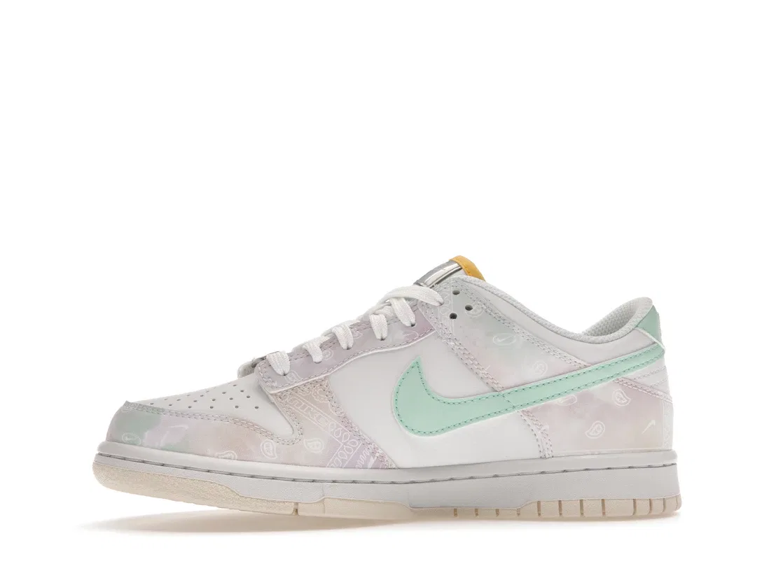 Детские кроссовки с принтом Nike Dunk Low Nike, White/White/Phantom/Mint Foam — фото 3