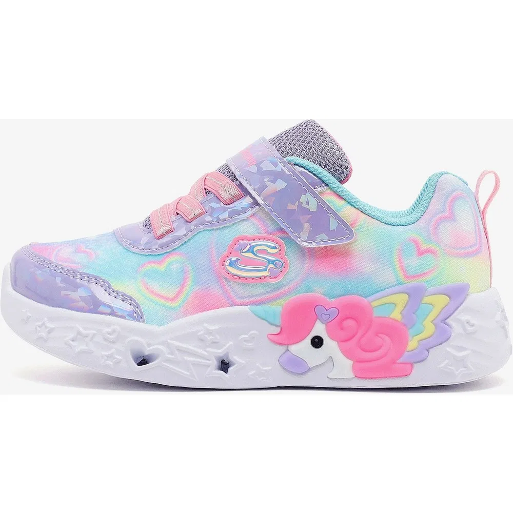 Детские кроссовки для девочек со светящейся подошвой Unicorn Charmer - Lil Heart Sparkles Skechers — фото 2