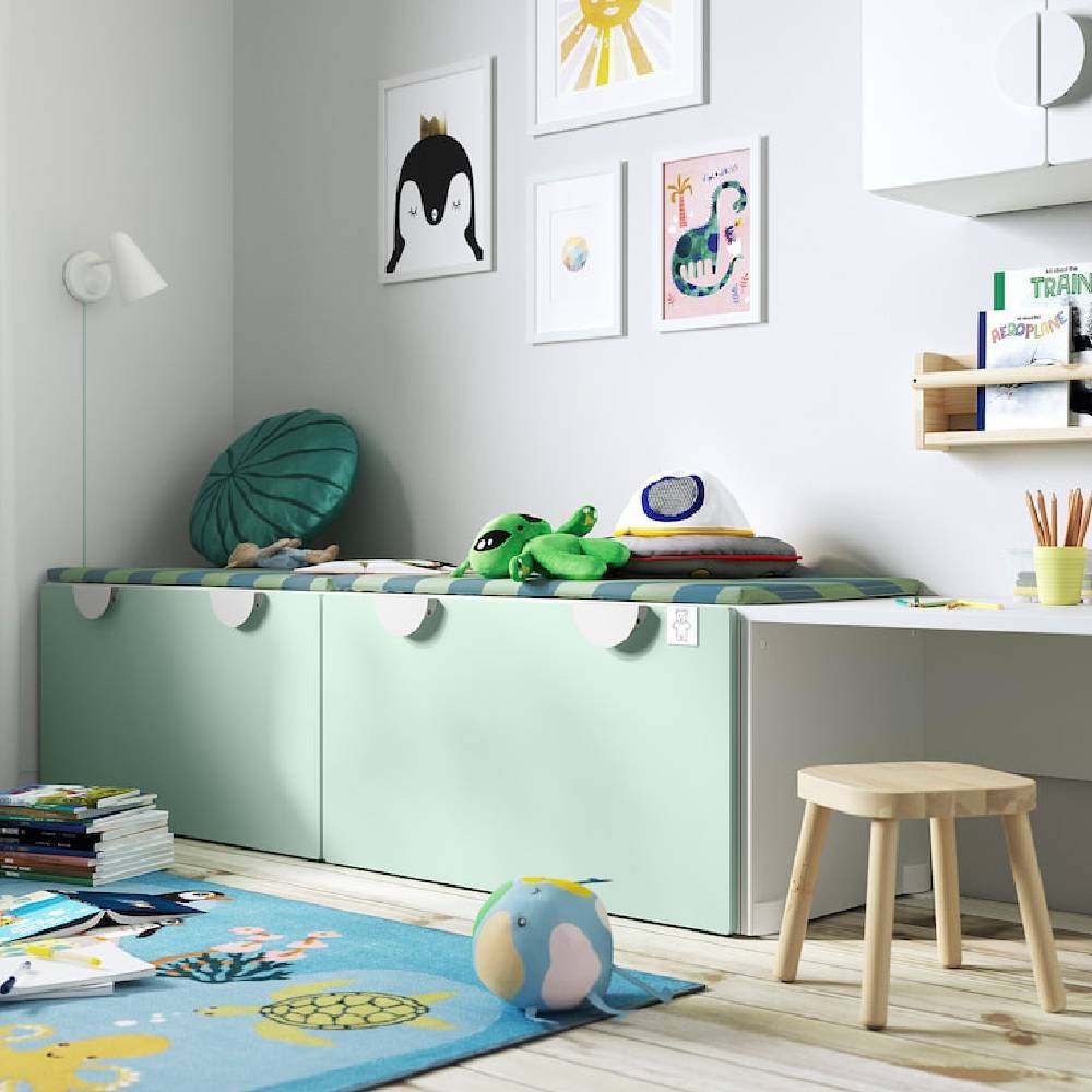 Тумбочка для хранения Ikea Smastad 90X52X48 см, зеленый — фото 2