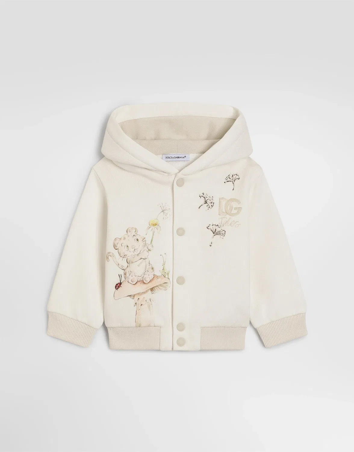 Хлопковая толстовка с вышивкой Dolce & Gabbana, серый