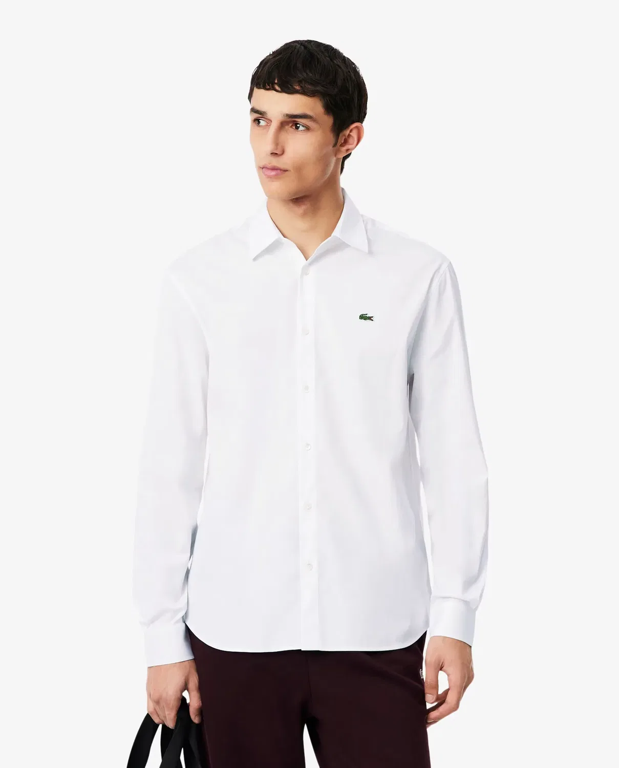 Рубашка мужская Lacoste с длинным рукавом, классический крой, Blanco