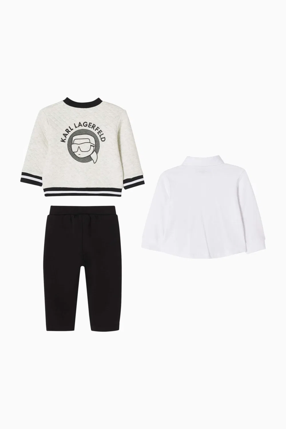 Комплект из 3 предметов стеганый из хлопковой смеси Karl Lagerfeld Kids — фото 3