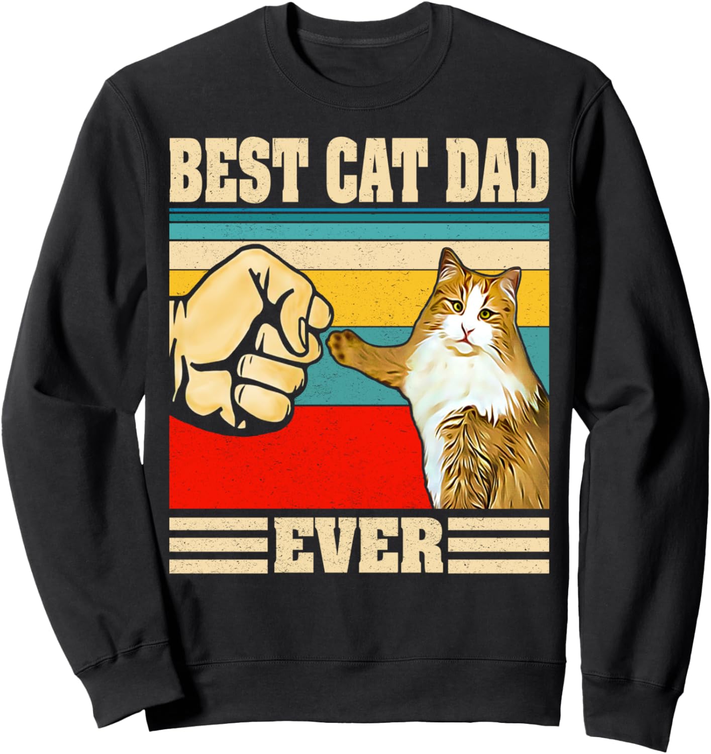 

Забавная толстовка в стиле ретро-винтаж «Лучший папа кота на свете» с изображением кулачка котенка, черная Best Cat Dad Ever Vintage Gift Tee By Mk Design, Черный, Забавная толстовка в стиле ретро-винтаж «Лучший папа кота на свете» с изображением кулачка 