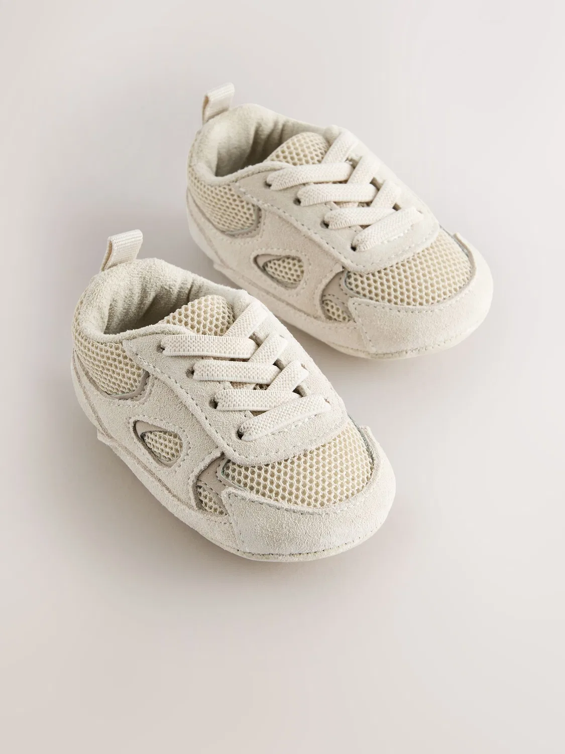 Кроссовки с эластичными шнурками Neutral Baby Elastic Lace Slip-Ons Trainers Next, нейтральный