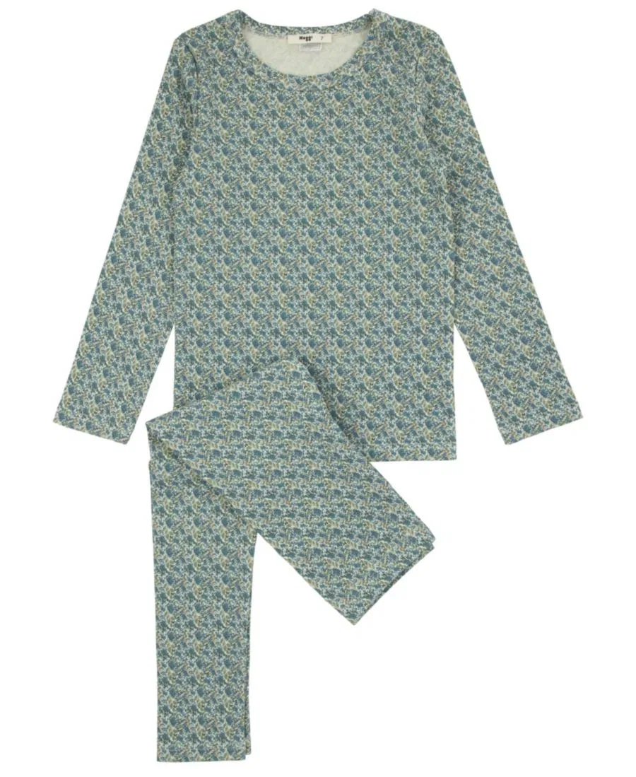 Комплект пижамы с цветочным принтом, с длинным рукавом NoggiWear, Blue Floral