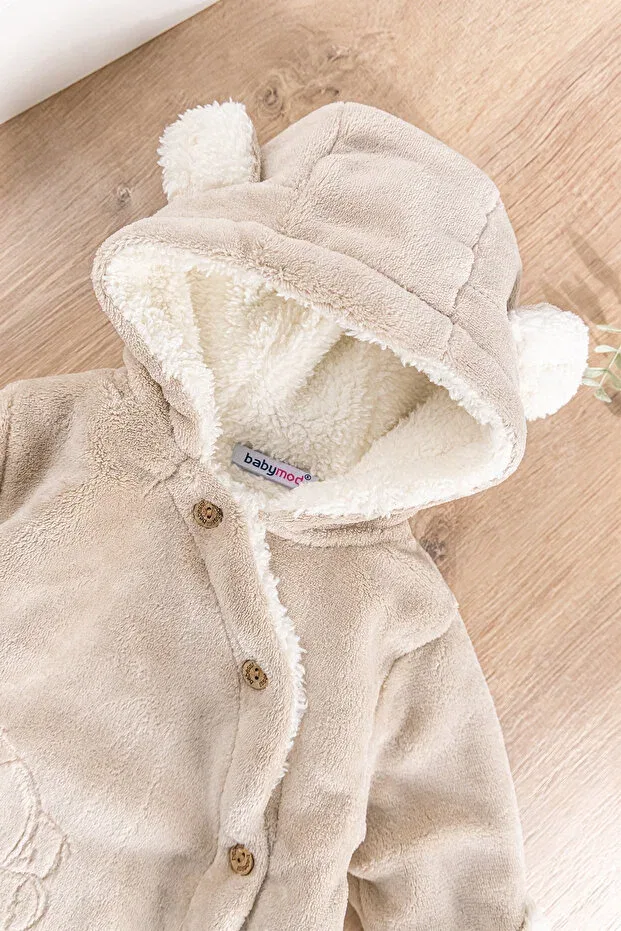 Детский комбинезон с длинным рукавом Welsoft Plush Astronaut Babymod, Beige — фото 2
