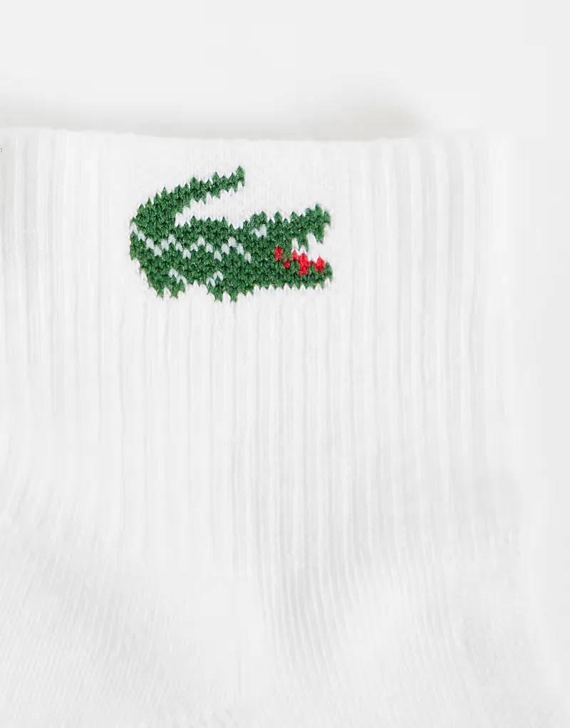 Унисекс спортивные носки Lacoste с логотипом Crocs, 6 пар, белые — фото 3