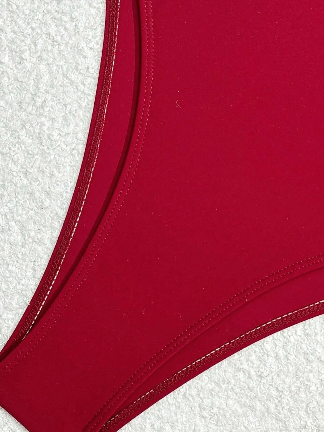 Женский цельный купальник с открытой спиной и высокой талией, Burgundy — фото 4