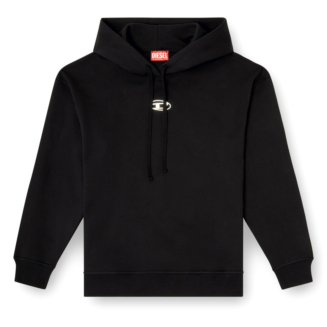 Худи Diesel With Metal-Effect Oval D Logo, черный