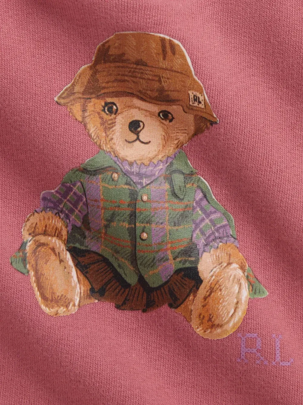 Толстовка с оборками и принтом Polo Bear Polo Ralph Lauren Kids, розовый — фото 3