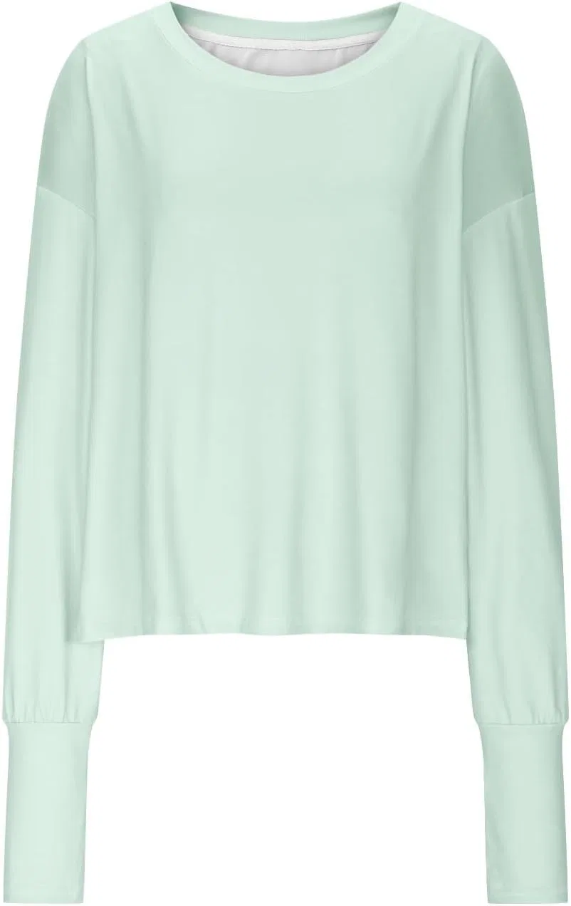 Женская солнцезащитная футболка с длинным рукавом Loose Fit, Mint Green — фото 4