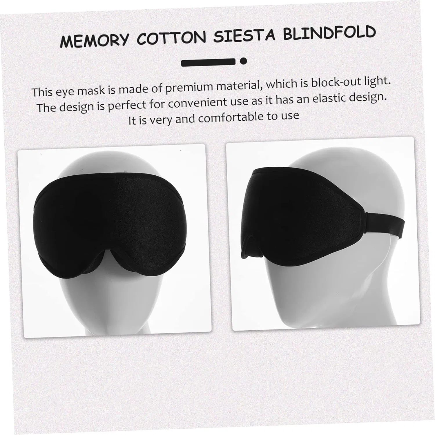 Маска для сна BCOATH Memory Foam Black — фото 4