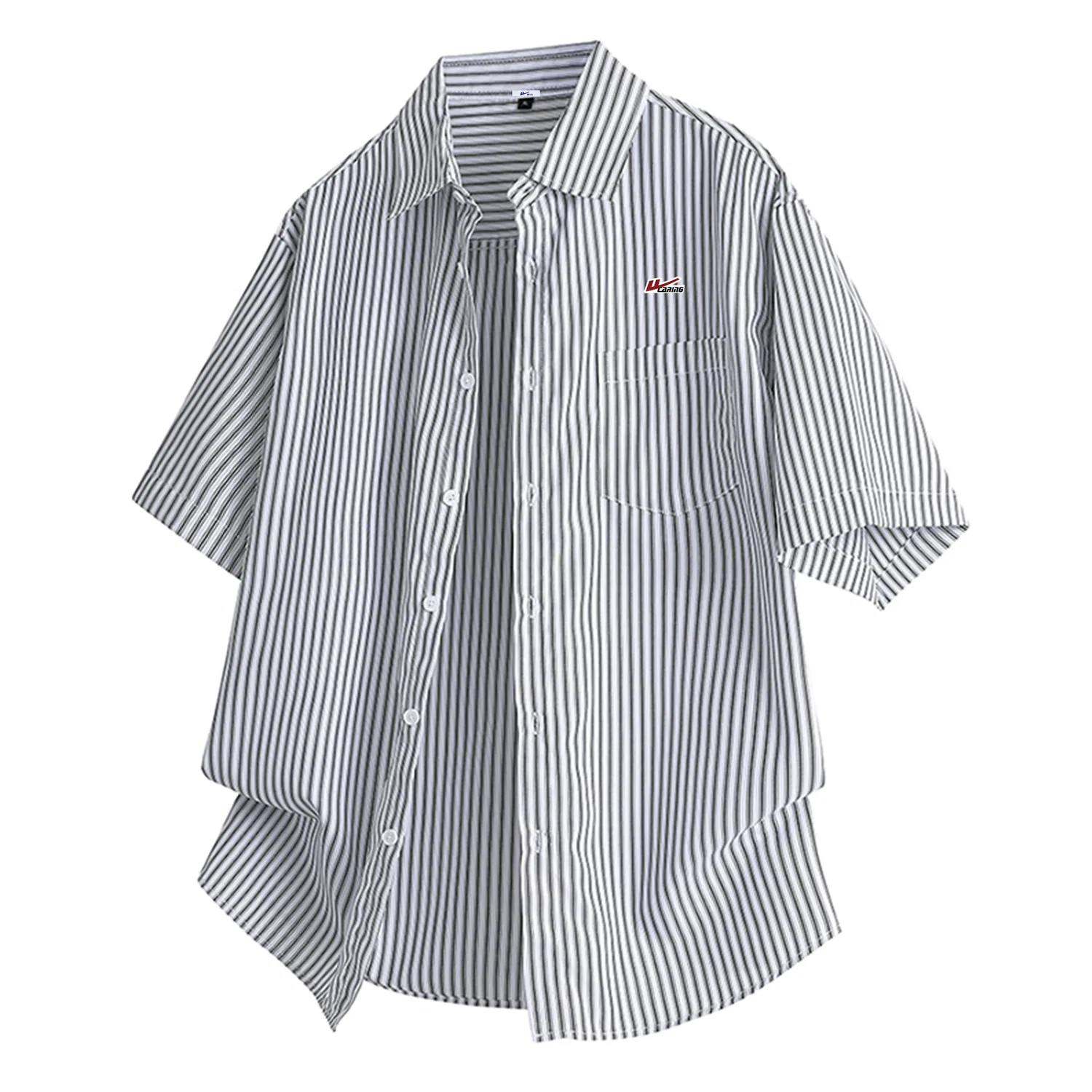 Детская рубашка с воротником Blue White Stripes (DIY Badge) WARRIOR — фото 3