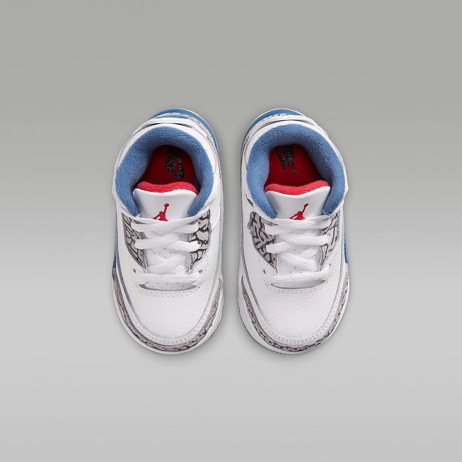 Детские кроссовки для мальчиков Jordan 3 Retro True Blue Nike, White/True Blue/Cement Gray/Fire Red — фото 4