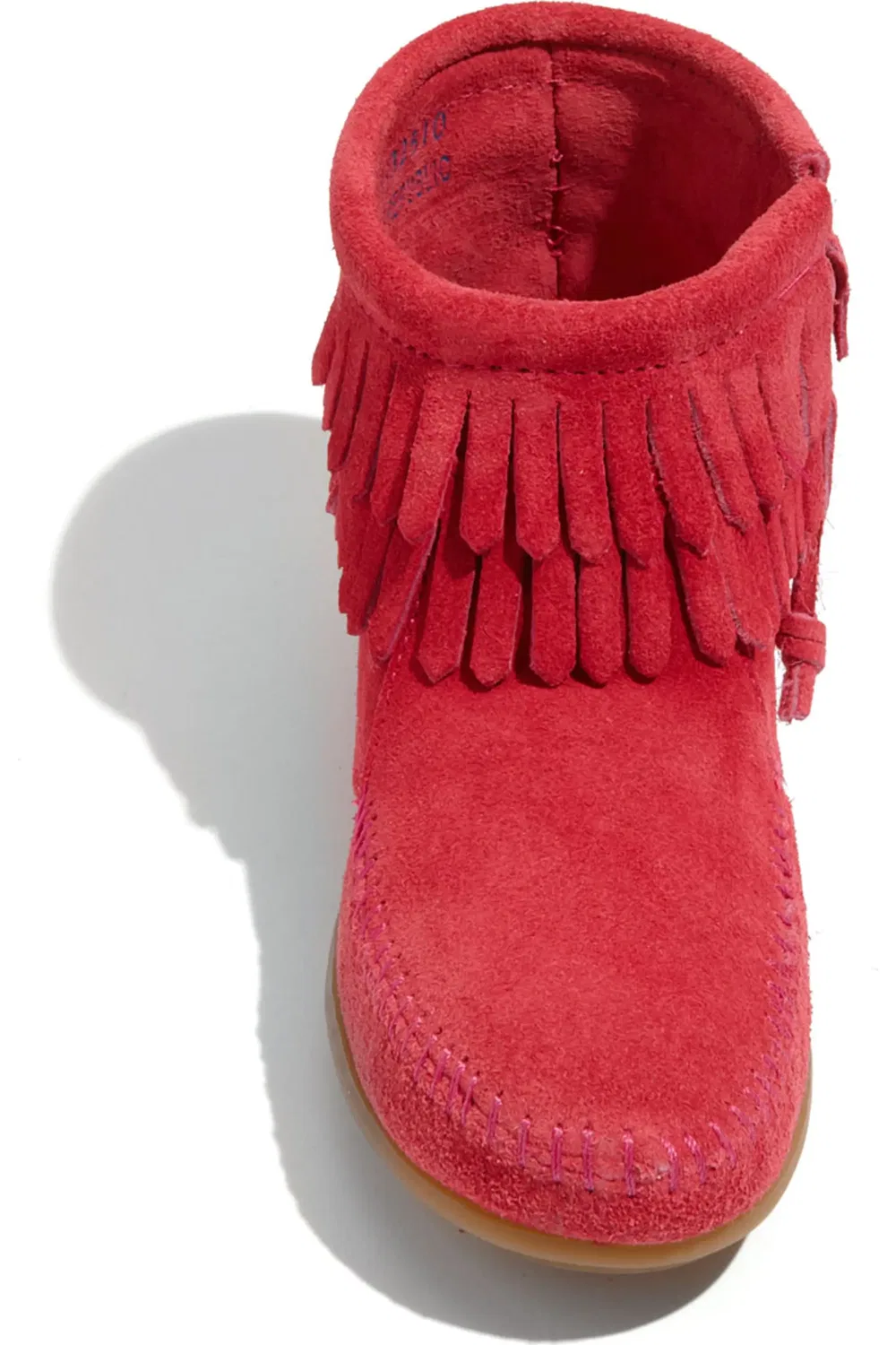 Детские ботинки с бахромой Double Fringe Minnetonka, ярко-розовый — фото 4